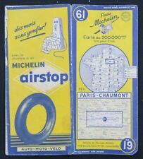 Carte MICHELIN n°61 PARIS CHAUMONT 1955 map Mapa Bibendum pneu guide