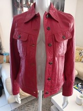 Veste Vintage En Cuir Rouge