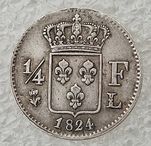 Franc louis xviii 1824 l - 1/4,