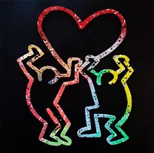 SPACO signed LOVE Haring colors TABLEAU pop street ART graffiti paint US keith