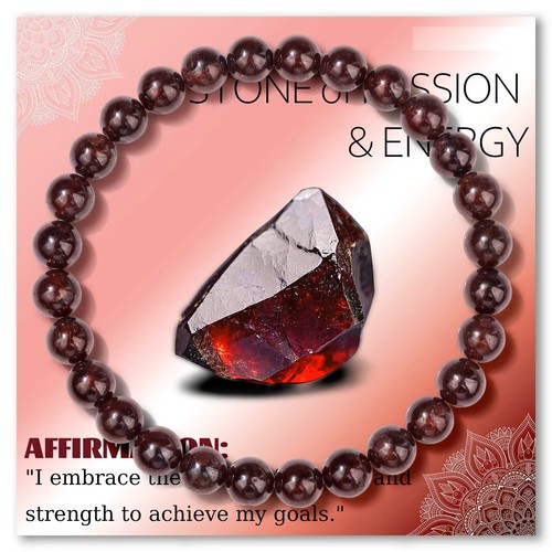 Bracelet perles grenat - bracelet, en