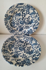 Duo assiettes anglaises Churchill – motif fleuri bleu