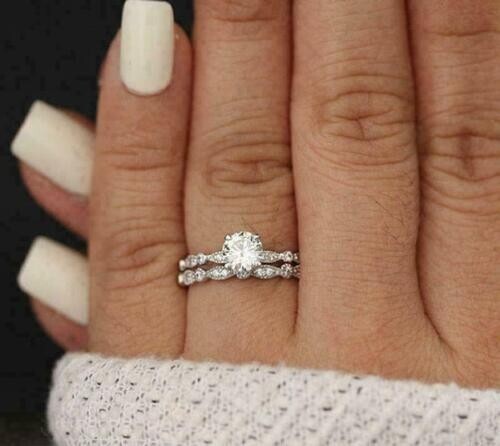 Bague fiançailles sertie - bague,