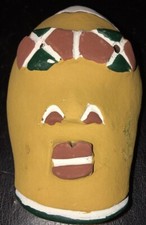 Masque Réduit Terre Cuite Afrique Ethnique Cameroun Bamileké Pigments Naturels