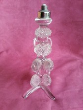 Joli pied de lampe de chevet forme caniche en cristal Baccarat Saint Louis Daum