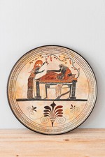 Plat ou Grande Assiette Grec Ancienne Reproduction de la Période 450 Fait Main