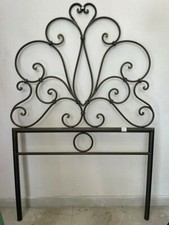 Lit Simple Fer Forgé Une Tête Lit Gris-Or