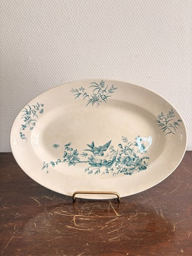 Plat ovale faïence longwy - faïence,