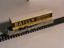 wagon kangourou HO JOUEF 6965/WAGON KANGOUROU/REMORQUE BAILLY/ OCC