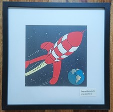 Cadre TINTIN FUSEE LUNE 30x30
