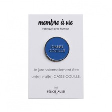 Pin's doré et bleu "Casse couille"