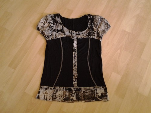 Top noir manches courtes - a,