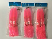 6 NEW Rigged Squid Trolling Big Game Lure Bait Skirt 7"