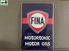 Plaque Métal Voiture Automobile Garage Huile Moteur Fina 20 x 30 cm