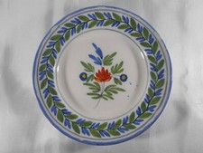 ( 800 )  ASSIETTE  " FLORAL " EN FAIENCE  DE WALY XIX ème ? A IDENTIFIER
