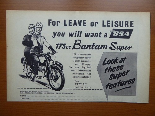 1958 pub bsa - 9/1958, motorcycle