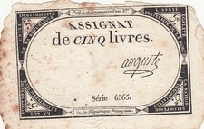 5 Livres - 10 Brumaire An II (31.10.1793) - Sign. Auguste - Série 6565