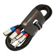 Câble double 2 x XLR mâle à 2 x jack mono 6,35mm / Câble patch signal audio 3m