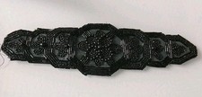 Applique Victorienne En Perles De Jais Noir  1940
