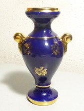 Petit vase soliflore mini bleu de four porcelaine J.B Limoges France cobalt