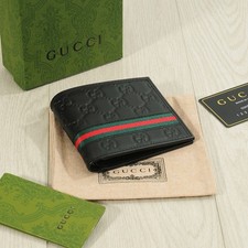 Gucci Logo Black Striped Classic Wallet