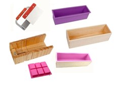 Coupe savon réglable en bois+couteau savon ou Moule en silicone et caisson bois