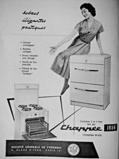 PUBLICITÉ DE PRESSE 1956 CHAPPÉE CUISINIÈRES 4 FEUX TOUS GAZ - ADVERTISING