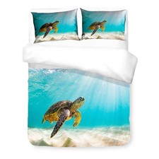 Housse de couette Sateen HD Photographie Tortue Marine Double cm. 250x200