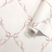 Papier Peint Ruban Rose Crème Noué Avec Un Nœud Par HOLDEN 14032 Look Classique