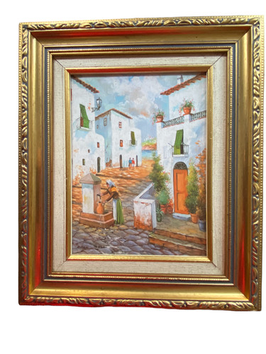 Ancien tableau village - tableau,