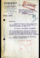 PARIS (IV°) DISTILLERIE / VIN TONIQUE AU QUINQUINA "DUBONNET" en 1949