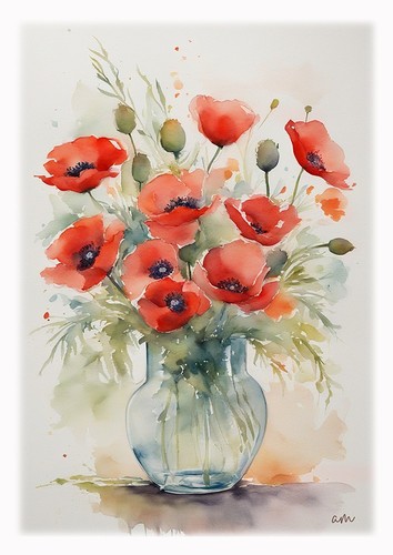 Tableau bouquet de - -,