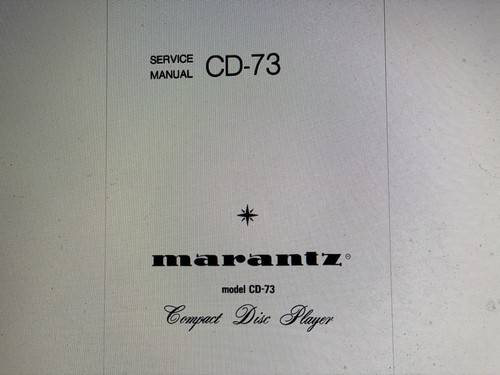 Marantz service manual - cd-73,