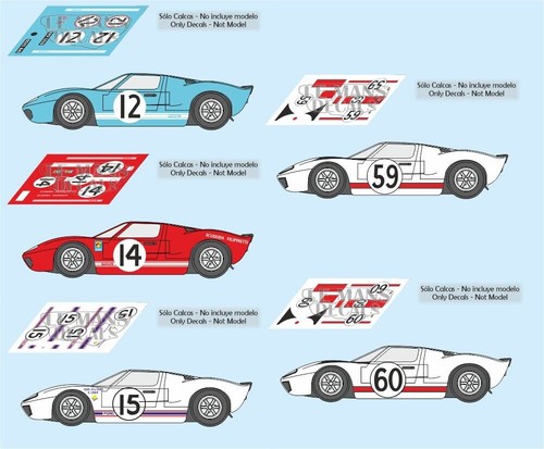 Décal ford gt40 mans 1966 - décal,