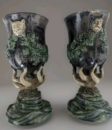 Paire vases majolique - paire,