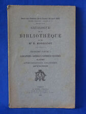 BIBLIOTHEQUE E. MASSICOT CATALOGUE DE VENTE 1904