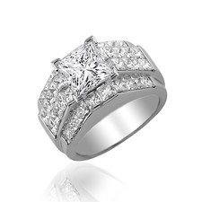 Vintage Style 4.00 Cts Princesse Coupe Diamant Mariage Jeux Certifié GIA 18k Or