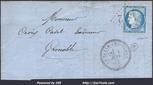 France 60b sur lettre - sur,