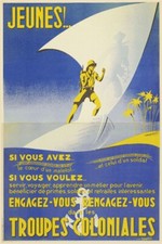 JEUNES ENGAGEZ-VOUS TROUPES COLONIALES Rgxh-POSTER HQ 40x60cm d1 AFFICHE VINTAGE