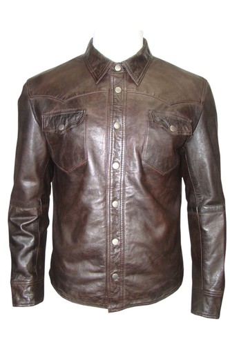 Veste chemise cuir - veste,