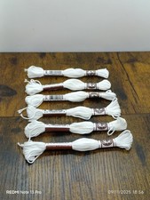 Lot De 6 Retors à broder N° 4 DMC Blanc 