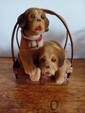 2 Chiots Saint Bernard Tête Mobile Années 1950/60