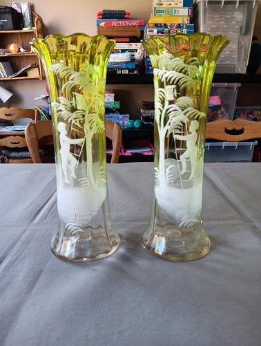 Paire vases mary gregory à - de,