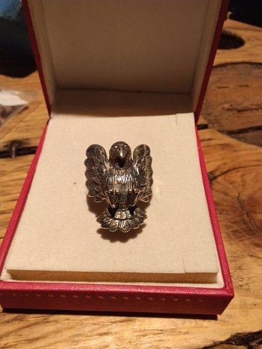 Bague chevalière aigle argent