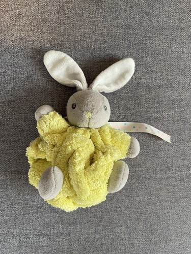 Doudou petit lapin plume jaune - petit,