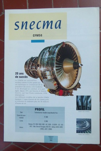 1992 depliant pub cfm - pub, snecma