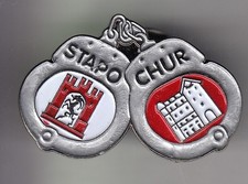 RARE PINS PIN'S .. POLICE MENOTTE BLASON CHEVRE STAPOLIZEI CHUR COIRE SUISSE ~DC