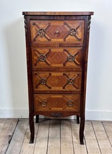 Chiffonnier /meuble de rangement de style Louis XV en marqueterie