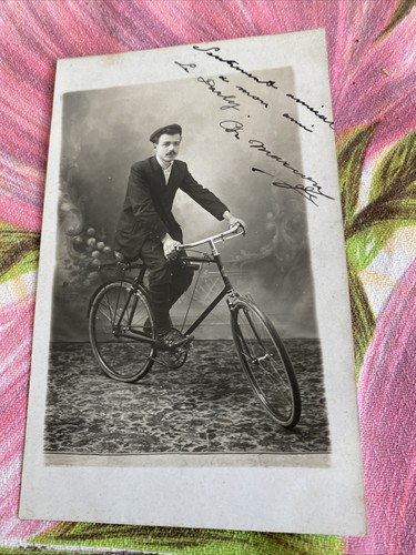Ancienne cpa homme - homme, vélo