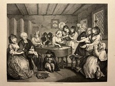 HARLOT'S PROGRESS CARICATURE 1833 WILLIAM HOGARTH GRAVURE ANCIENNE ACIER 29